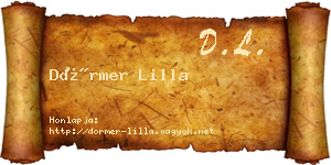 Dörmer Lilla névjegykártya